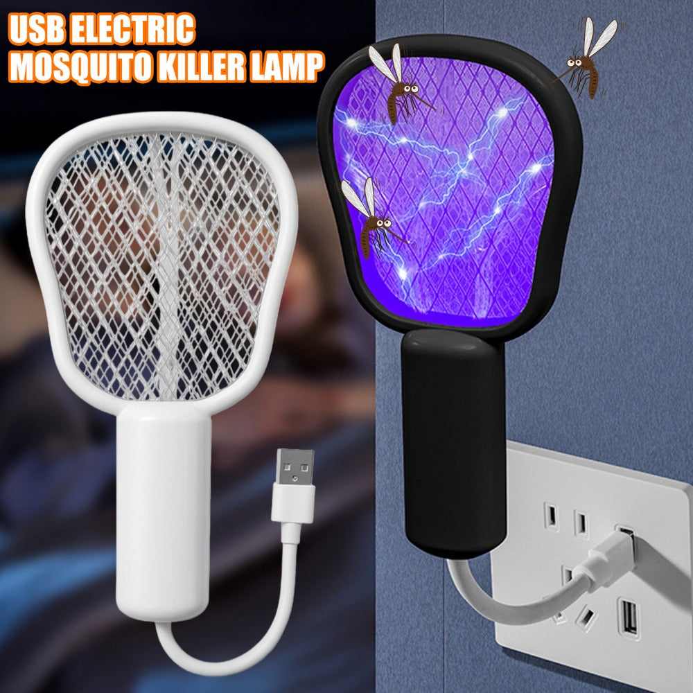 USB Electric Mosquito Swatter Lamp UV Light Indoor Outdoor Bug Insect Trap Silent Operation for Bedroom Office Travel Use