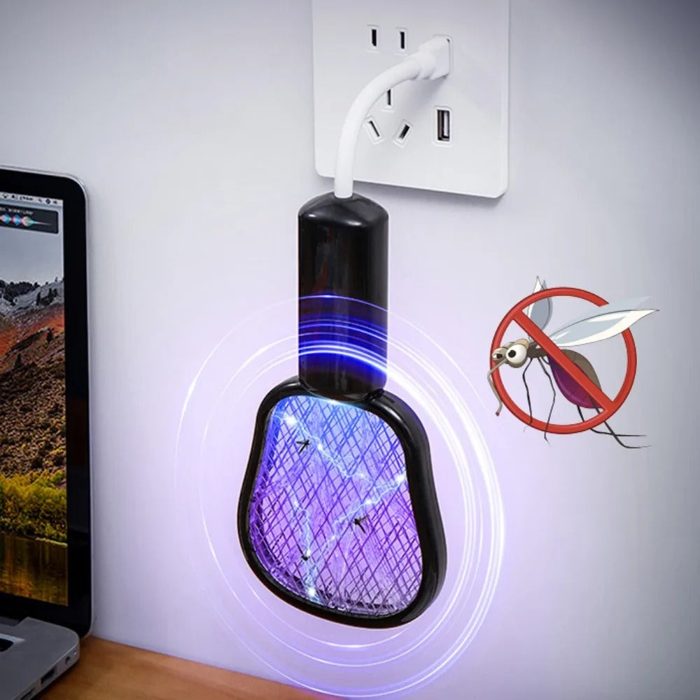 USB Electric Mosquito Swatter Lamp UV Light Indoor Outdoor Bug Insect Trap Silent Operation for Bedroom Office Travel Use