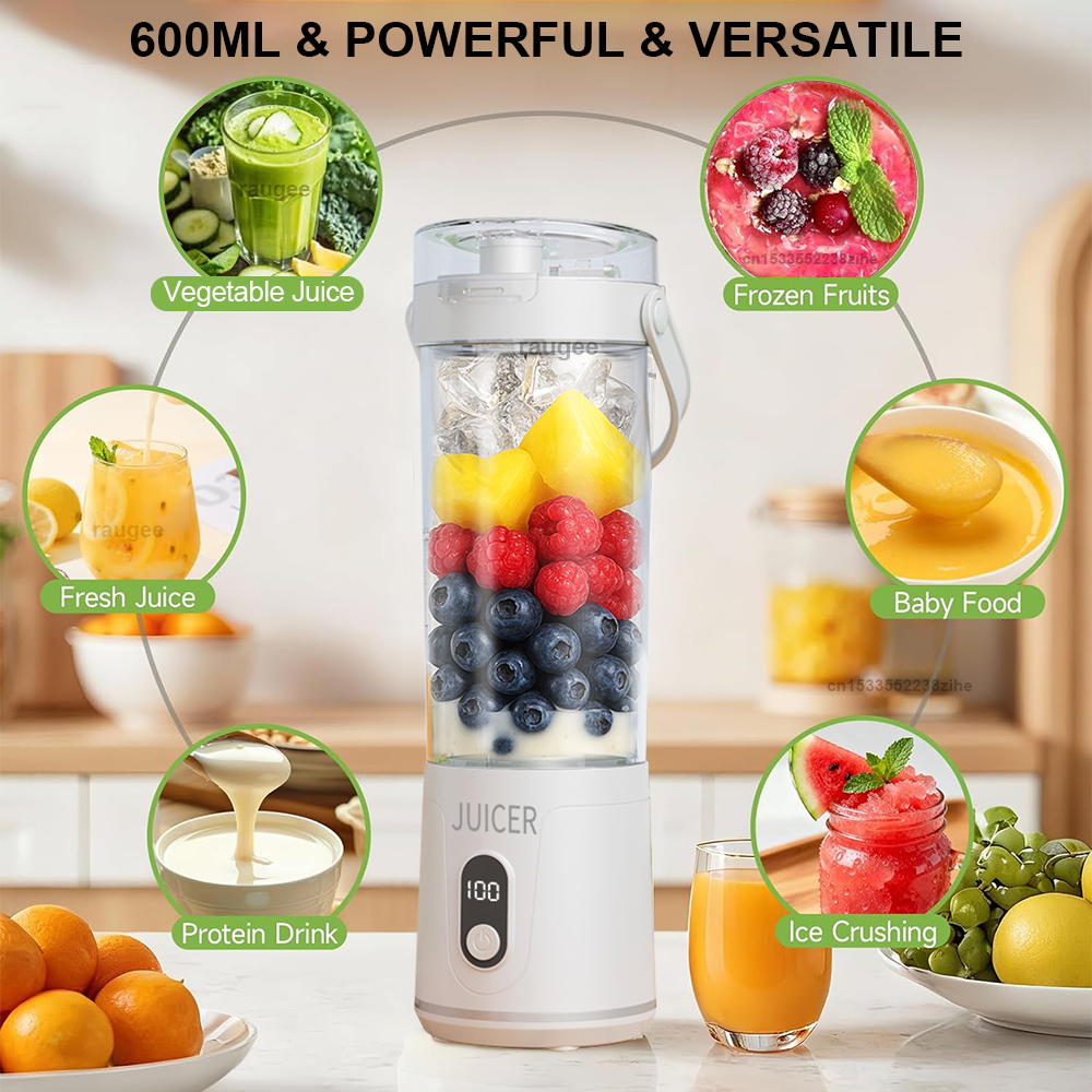 Electric Juicer Blender USB Rechargeable Juicer Cup Outdoor Personal Smoothie Blender Portable Juice Blender Cup With Hold