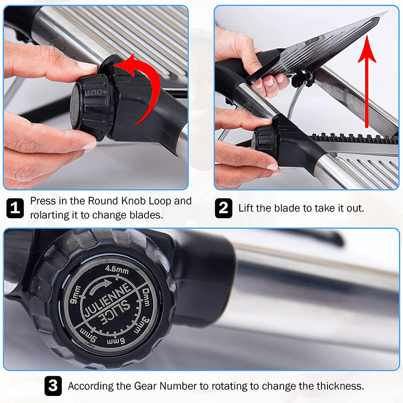 Adjustable Mandoline Slicer Stainless Steel Vegetable Slicer Chopper Cutter for Potato Tomato Onion Carrot