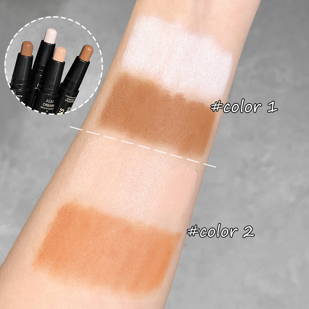 Dual-ended contour stick, facial foundation, concealer, long-lasting dark circles, correcting contour concealer, makeup