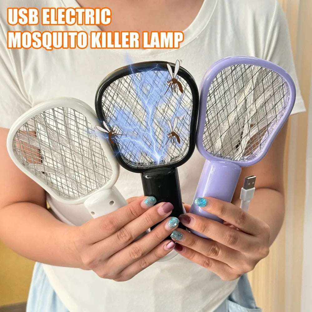 USB Electric Mosquito Swatter Lamp UV Light Indoor Outdoor Bug Insect Trap Silent Operation for Bedroom Office Travel Use