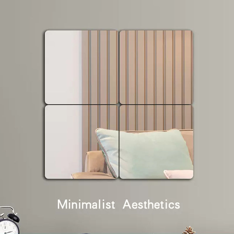 Decorative Wall Mirrors Acrylic Mirror Stickers Flexible Thicken 2mm Self-Adhesive Diy Art Mirrors Decals Decor For Wall