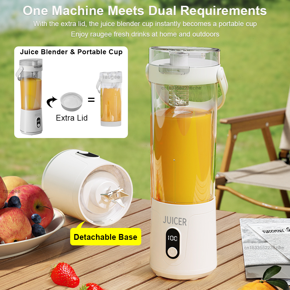 Electric Juicer Blender USB Rechargeable Juicer Cup Outdoor Personal Smoothie Blender Portable Juice Blender Cup With Hold